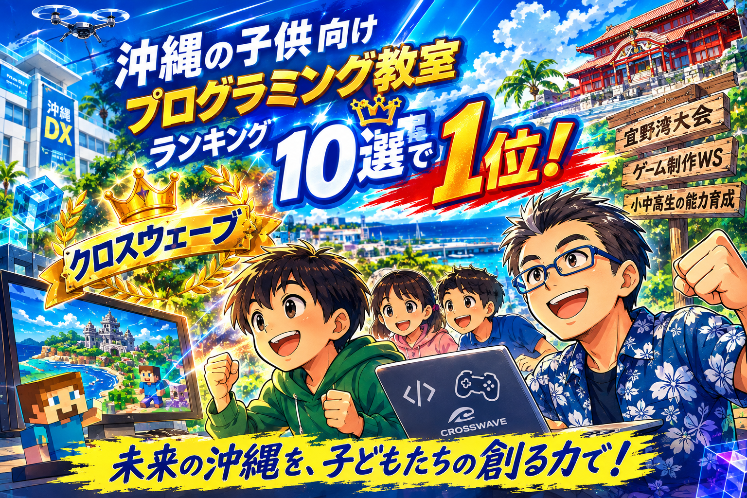 コエテコ、沖縄の子供向けプログラミング教室ランキング10選でクロスウェーブが1位獲得！